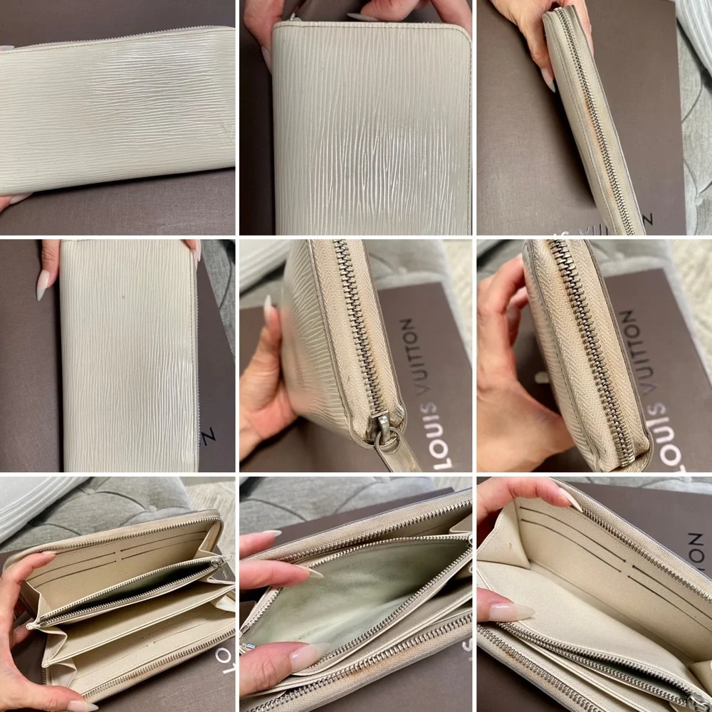 Louis Vuitton Cream Epi Leather Shoulder Tote with Matching Wallet